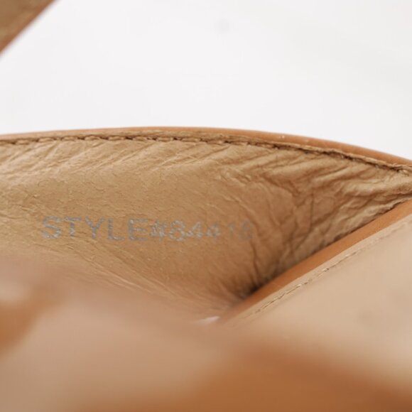 J Crew Womens Marci Sandals Size 9 Nude Tan Patent Wedge Heel Strappy Dress Shoe - Picture 10 of 13